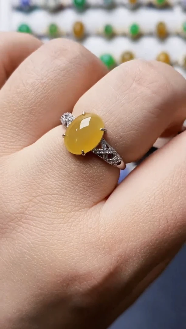 银S925镶嵌戒指翡翠2039