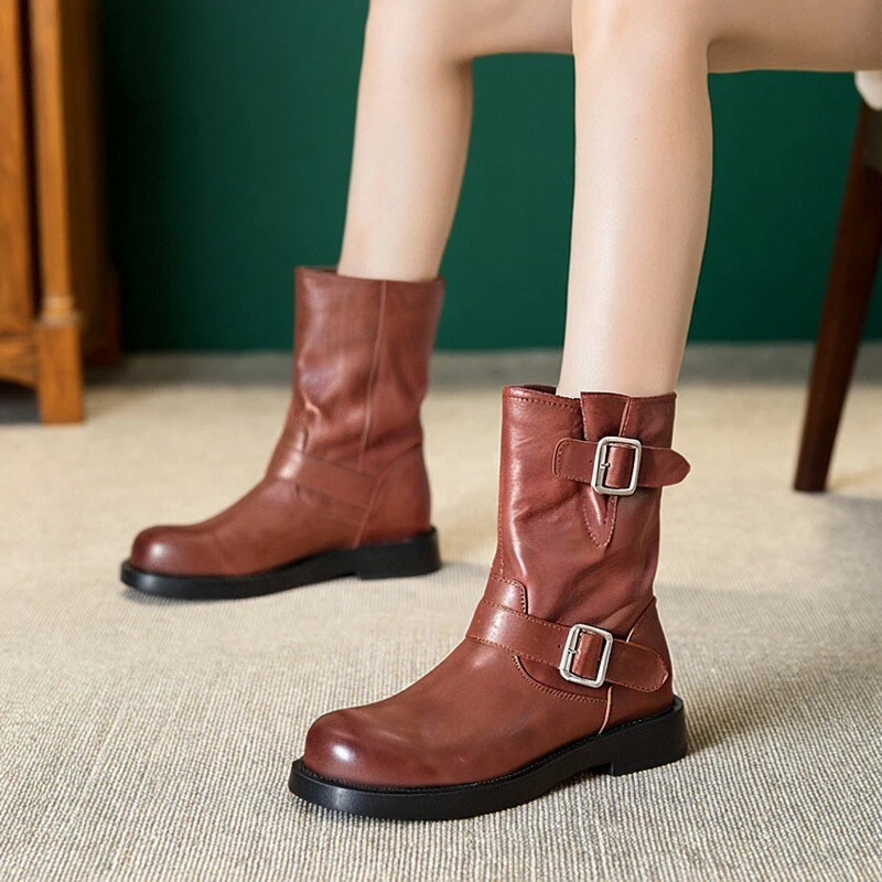 【韩俪老师专属】马皮短靴25443