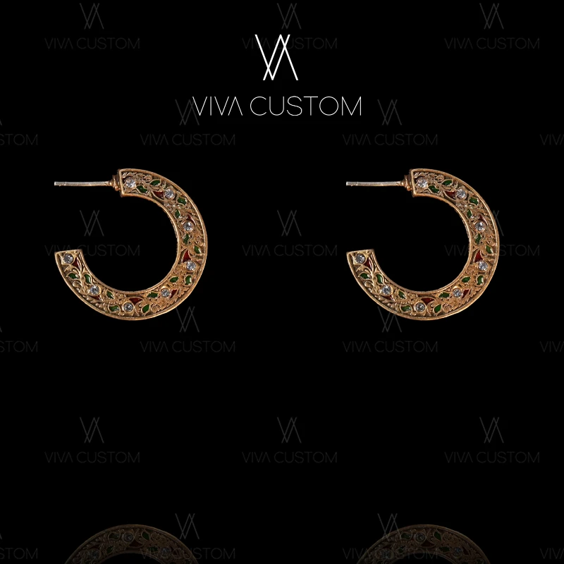 铜合金合成锆石耳饰 (小而美系列)气质百搭蔓野C型耳钉