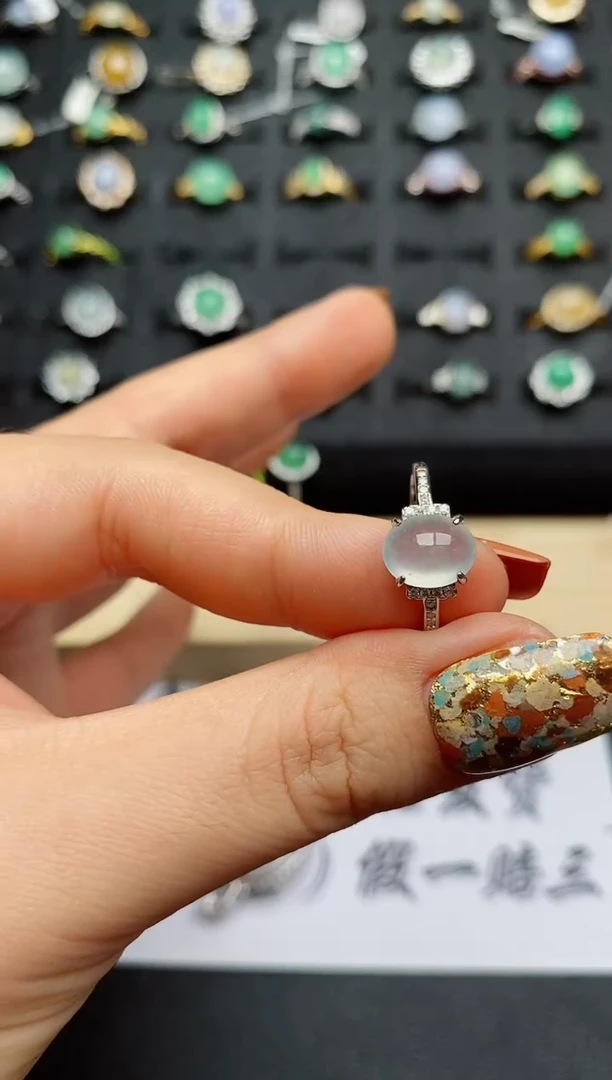 翡翠戒指银S925镶嵌...........