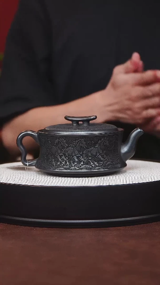 茶杯紫砂紫砂宜兴紫砂 石黄如意周盘