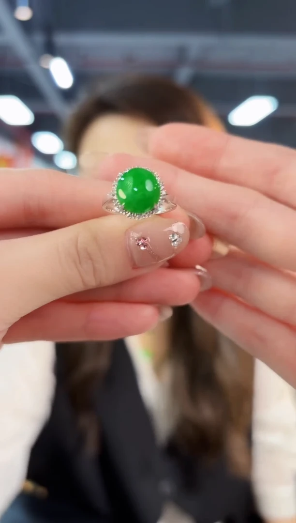 【闪购商品】翡翠戒指18K金镶嵌缅料A货/支持复检/一件