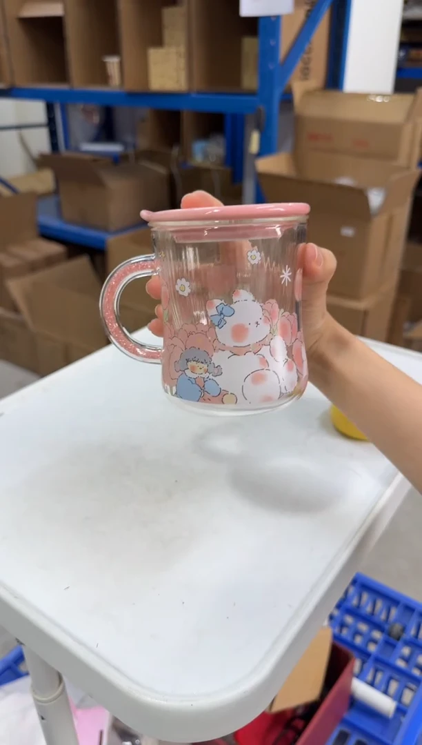 瓷片粉色兔子款茶滤杯