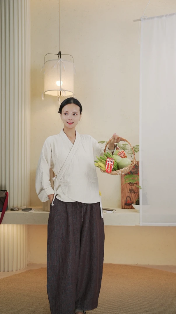 七初棉麻布衣 秋冬亚麻经典款四根带汉服