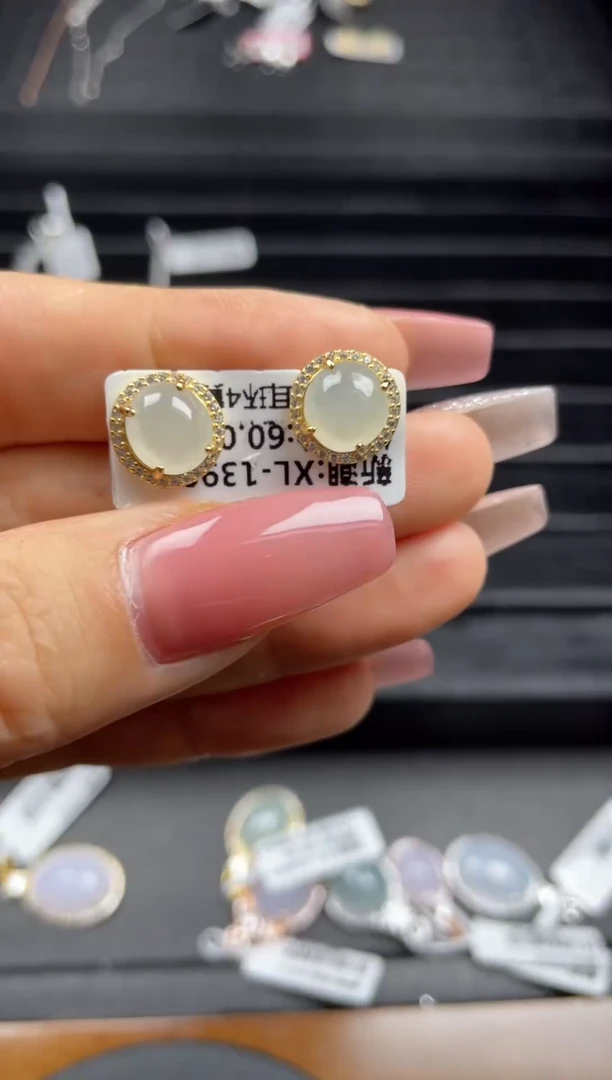 银S925镶嵌戒指翡翠天然翡翠A货
