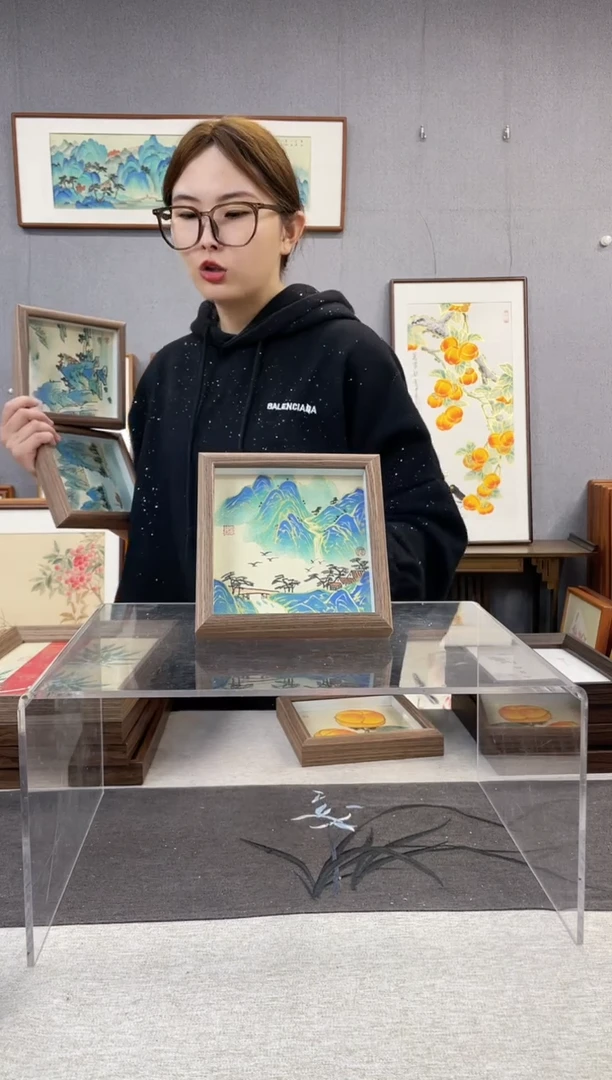 【闪购商品】国画纯手写带框作品-15*15 山水