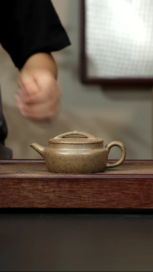 紫砂茶壶本绿柴烧 如意汉瓦