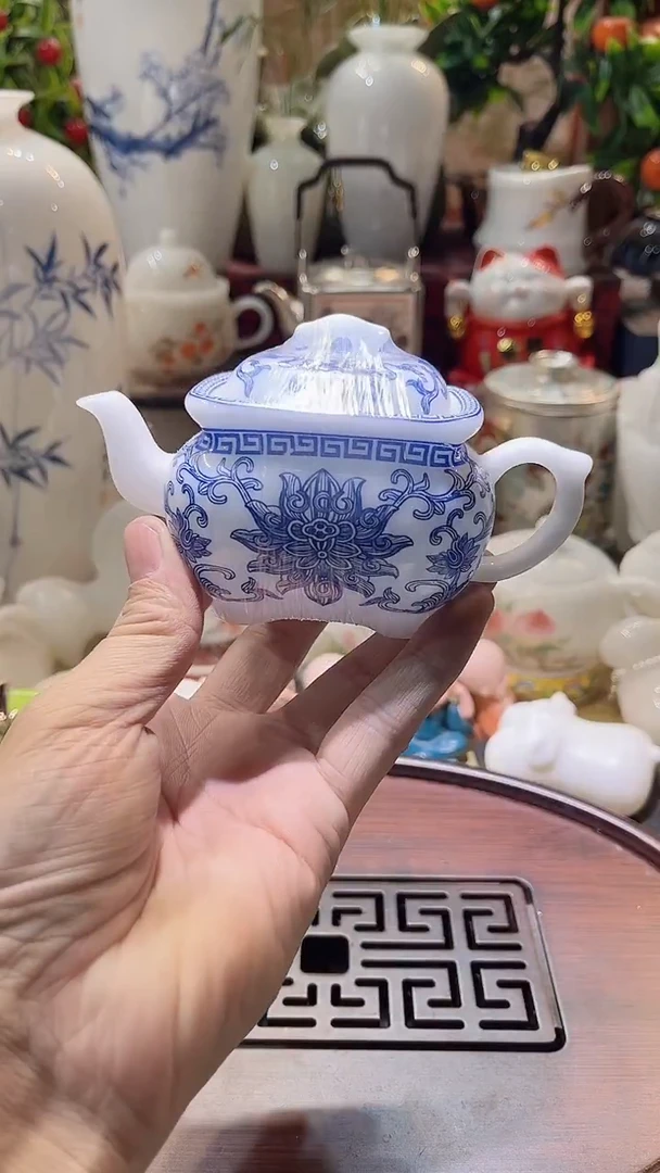 瓷片德艺茶器直播间@@4方壶