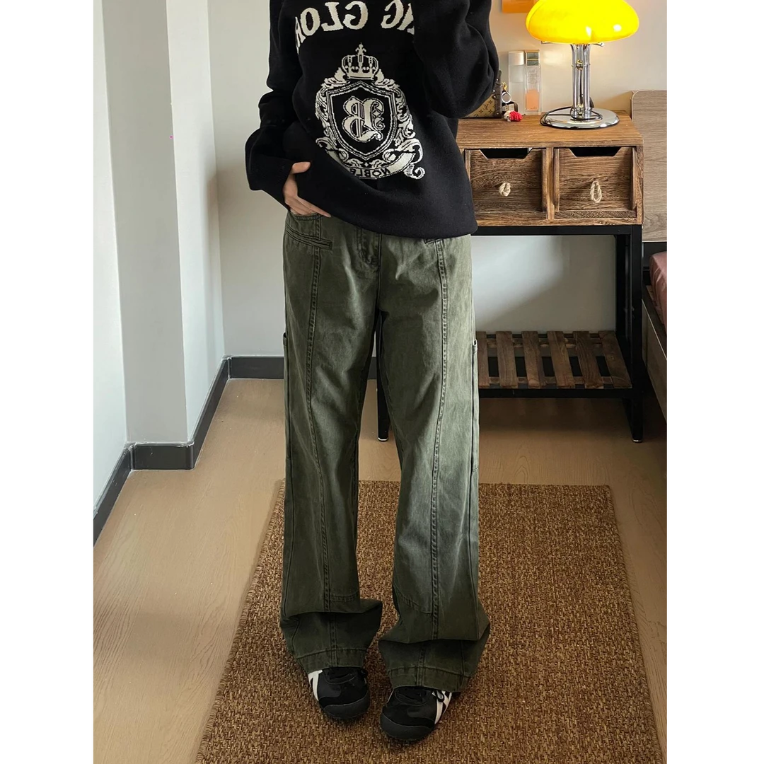 NOMIO美式复古做旧工装裤休闲百搭高街直筒男女裤子设计感小众