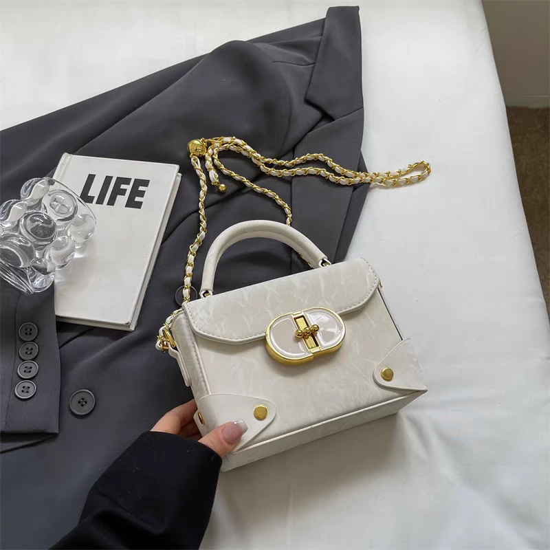 方形磁扣小香风斜挎包绿色系包包肩包潮流夏季单肩洋气斜跨包