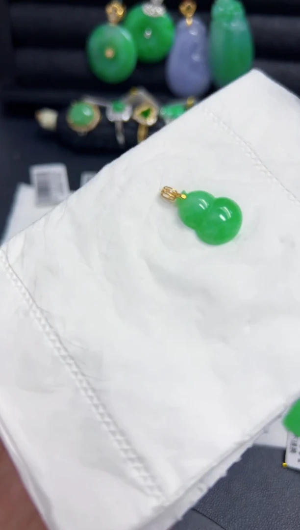 【闪购商品】翡翠颈饰18K金镶嵌Y缅料A货/支持复检/一件