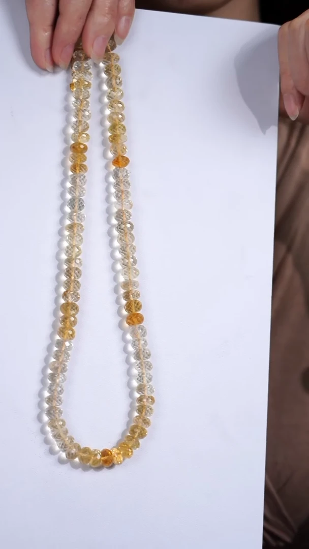 项链未镶嵌水晶黄水晶渐变项链