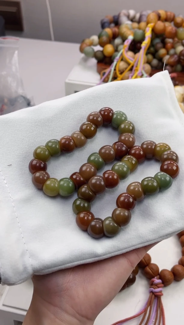 手串菩提根/象牙果n27玉化蒜瓣大肠15mm手串