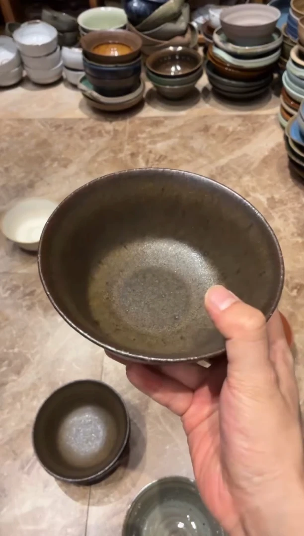 瓷片笑721黑金马蹄碗1个