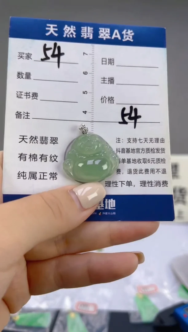 翡翠18K金镶嵌颈饰天然A货翡翠