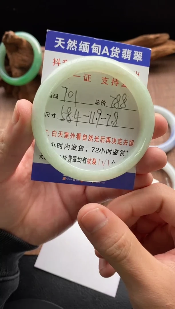 未镶嵌手镯翡翠圈口58.4编号701