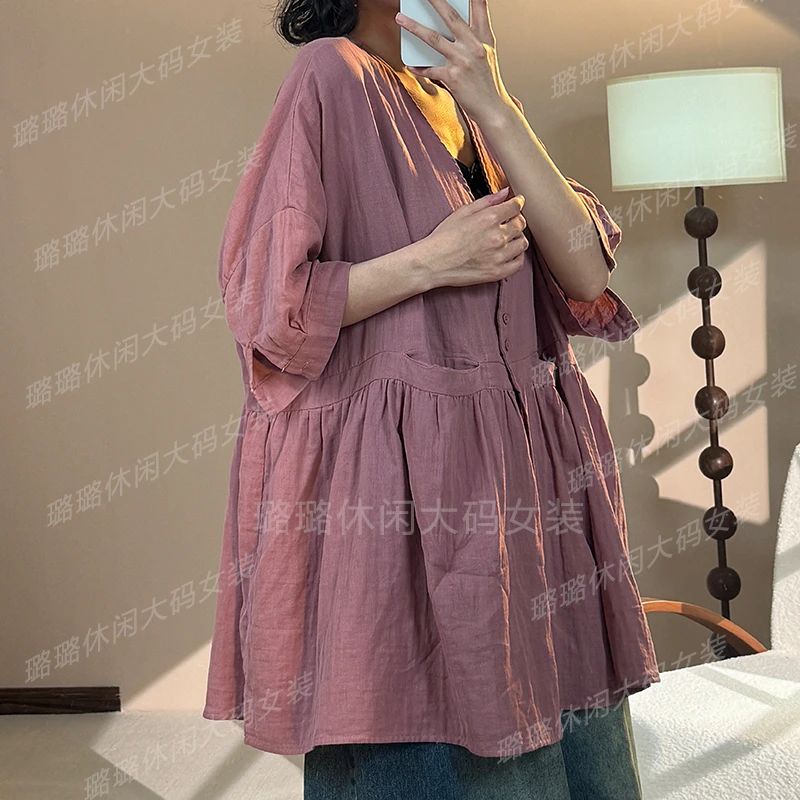 【璐璐家】欧货重磅夏季2025新款女装时尚宽松衬衫高级娃娃衫上衣女