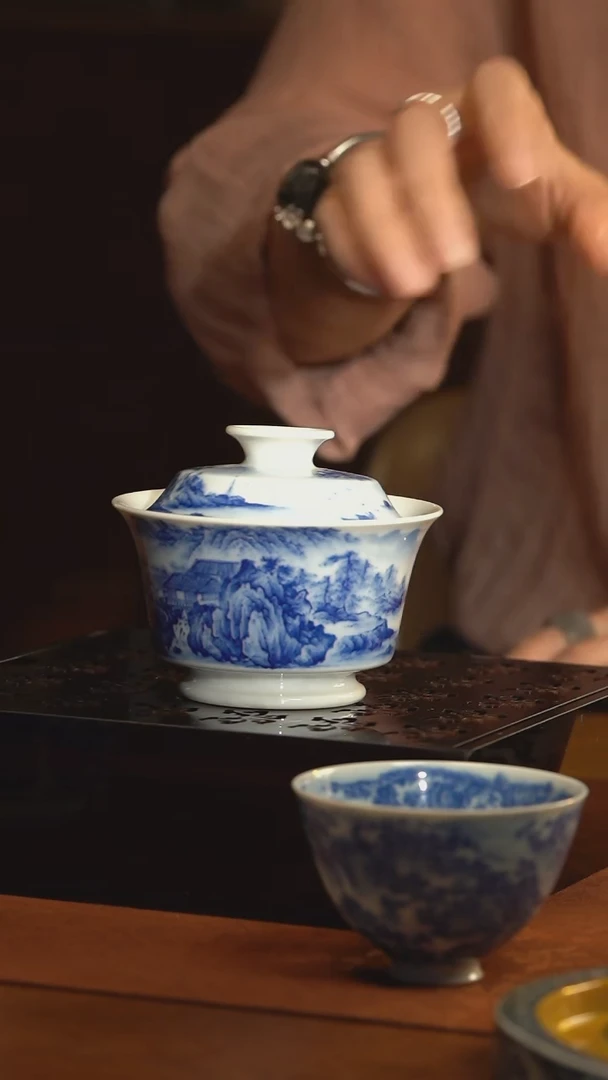 L红丰窑岚系列·瓷语山岚 马蹄盖碗