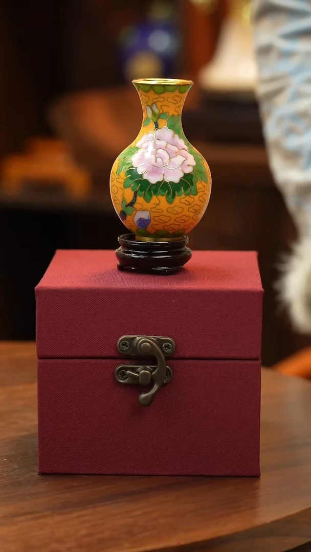 景泰蓝紫铜迷你花瓶