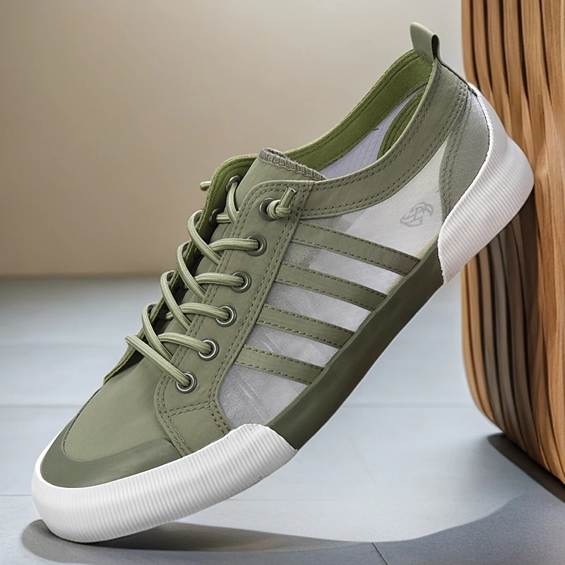 男鞋秋季透气布鞋透明网纱帆布鞋男士开车鞋时尚休闲鞋潮流低帮鞋