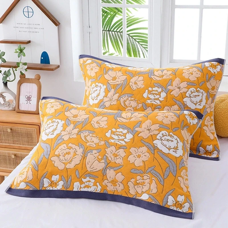 【9·8/2个】枕巾加大加厚纱布棉大号枕巾透气吸汗隔脏不起球情侣