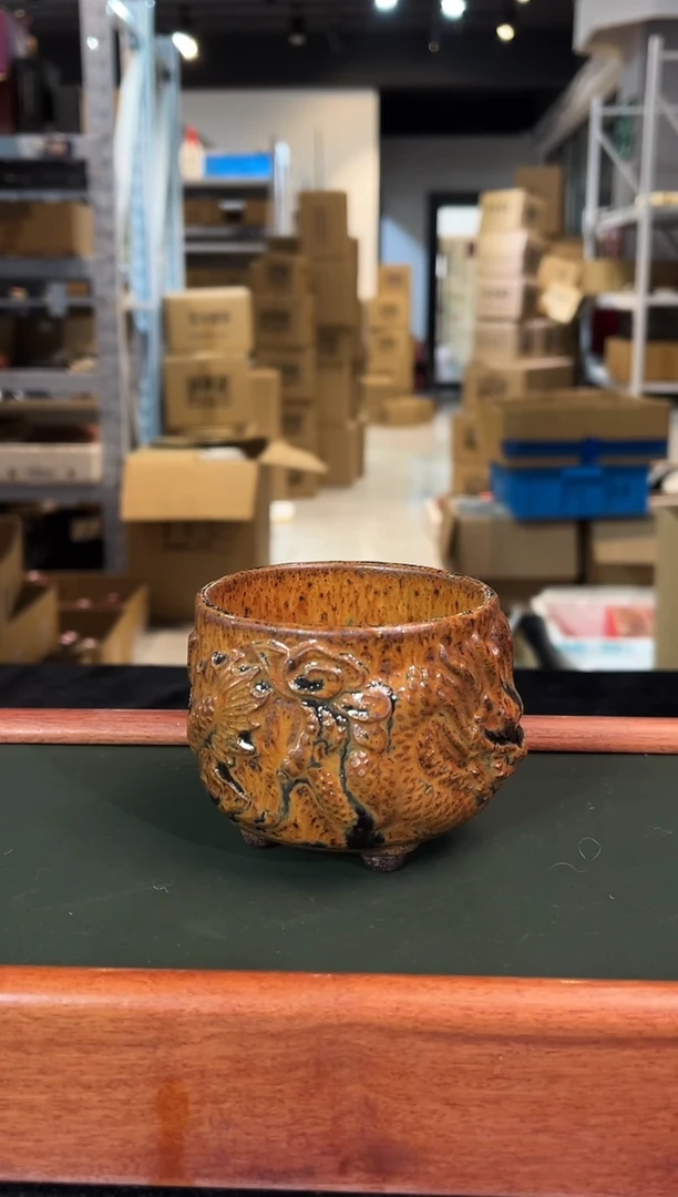 宜兴紫砂 紫砂茶壶15 柴烧龙被杯