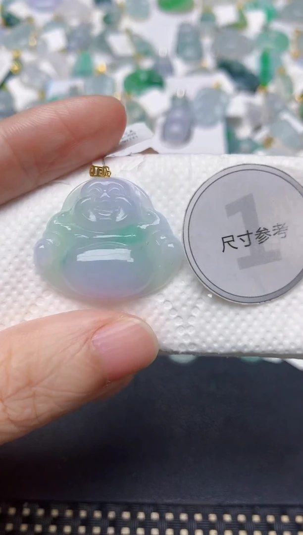颈饰18K金镶嵌翡翠天然缅甸A货翡翠