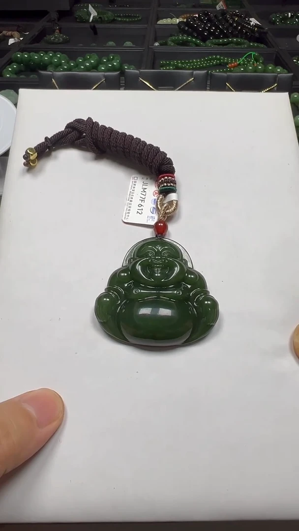 颈饰未镶嵌和田玉（碧玉）【老马】和田玉七号碧玉佛公约43（多样发一）