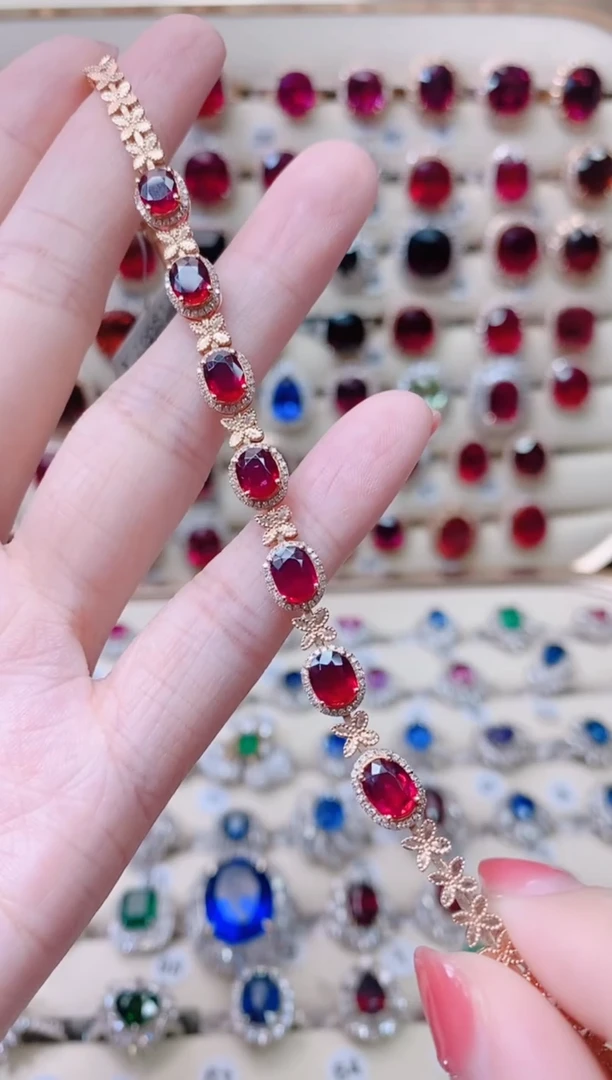 18K金镶嵌18K金手链碧玺1