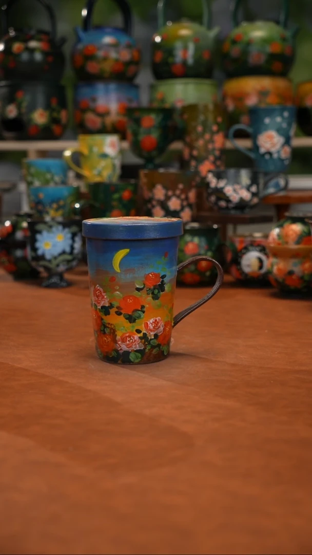 紫砂油画手绘釉下彩