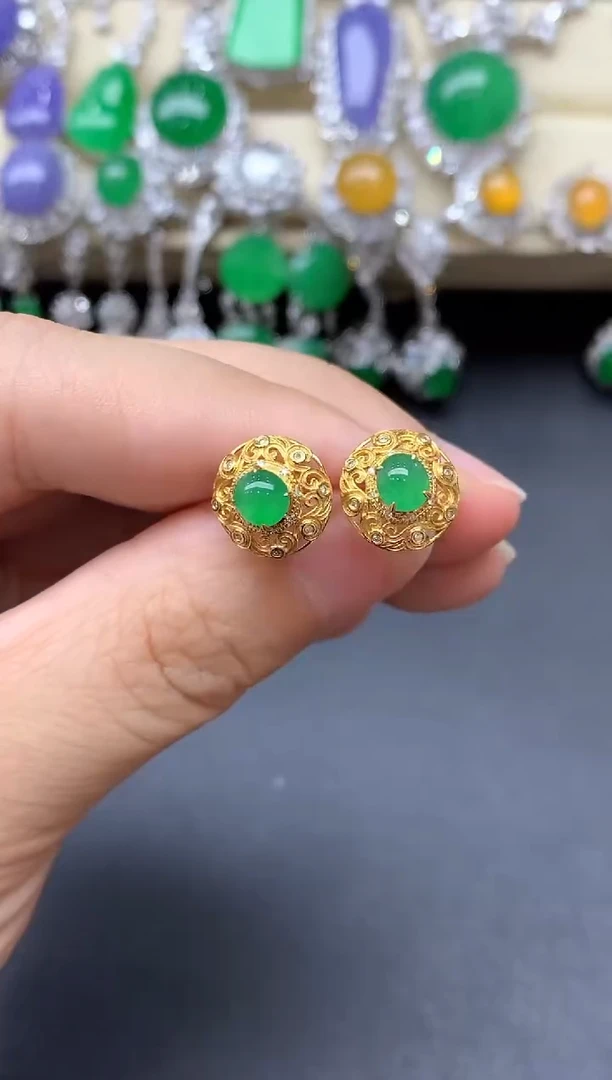 翡翠18K金镶嵌颈饰253-中国好珍宝