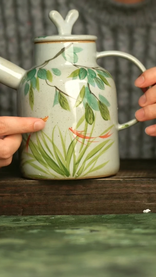 陶瓷青诗集手工手绘瓷器