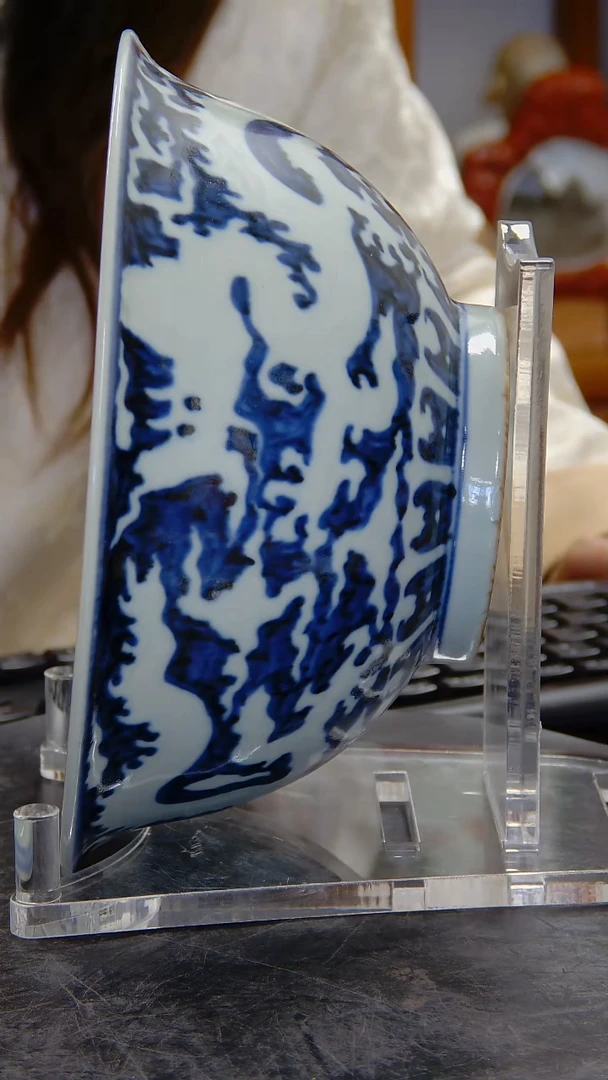 碗青花留白龙纹碗#1292#