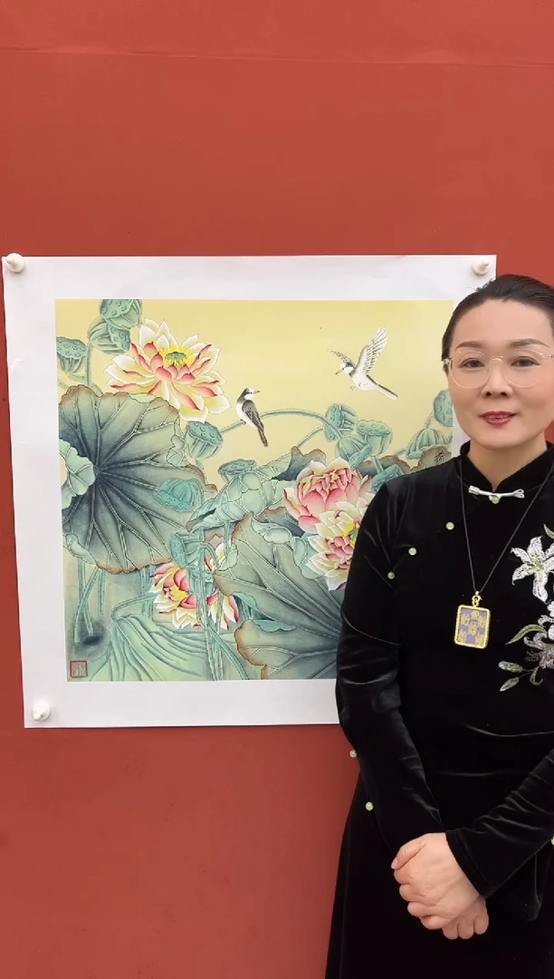 【闪购商品】国画荷塘-70斗方-托底