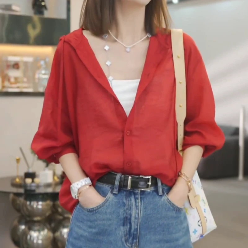 【红了樱桃】2025春夏新款时尚百搭休闲长袖上衣LK2502785