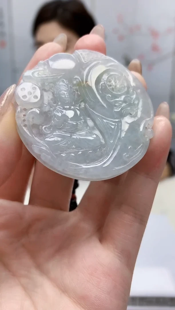 【闪购商品】定制翡翠未镶嵌4829jw-毛货挂件55