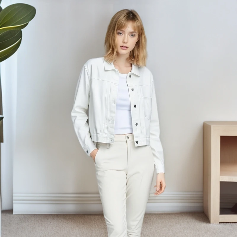 米芽Miamia【丹宁之美】经典秋款棉牛仔衣秋季上衣女外套长袖时尚