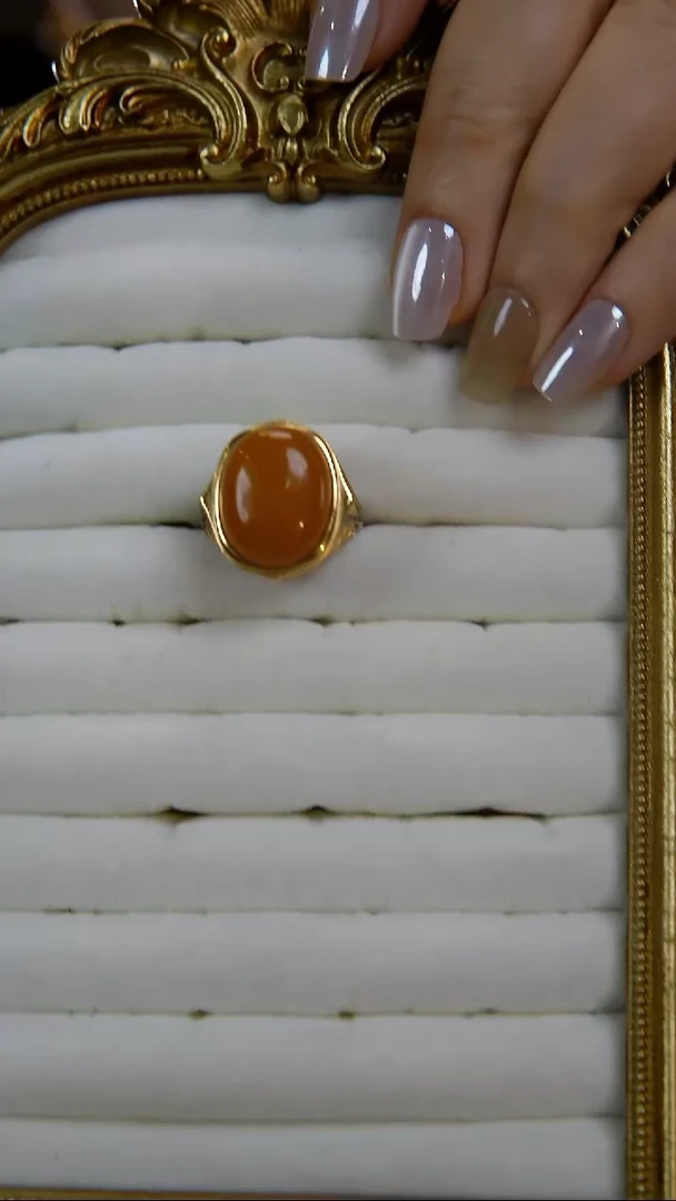 银S925镶嵌蜜蜡戒指天然缅甸蜜蜡戒指