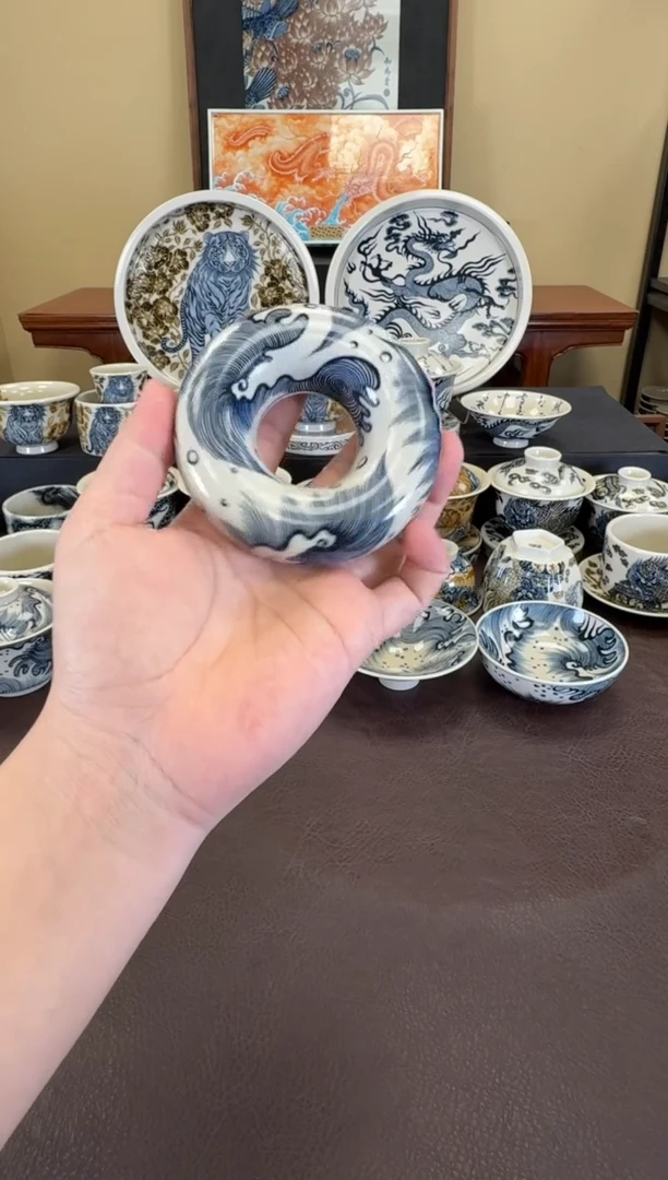 二号釉纯海浪纹甜甜圈