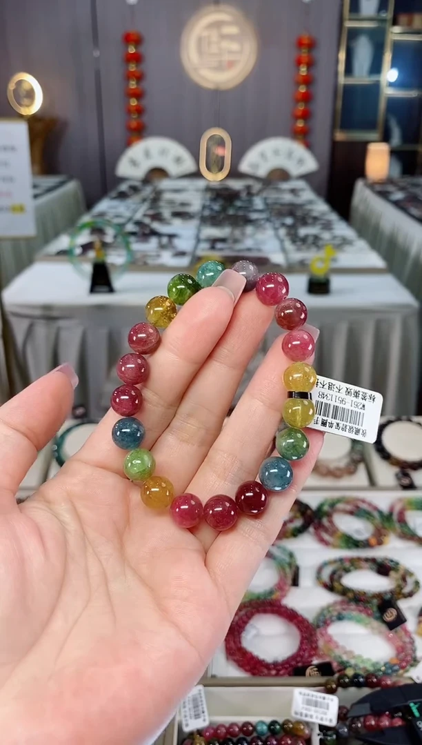 未镶嵌老矿碧玺单圈手串9mm+碧玺hon多样性发货一条