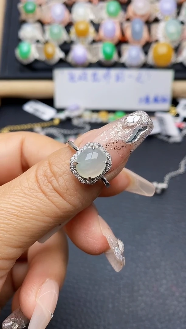 【闪购商品】翡翠戒指银S925镶嵌0290