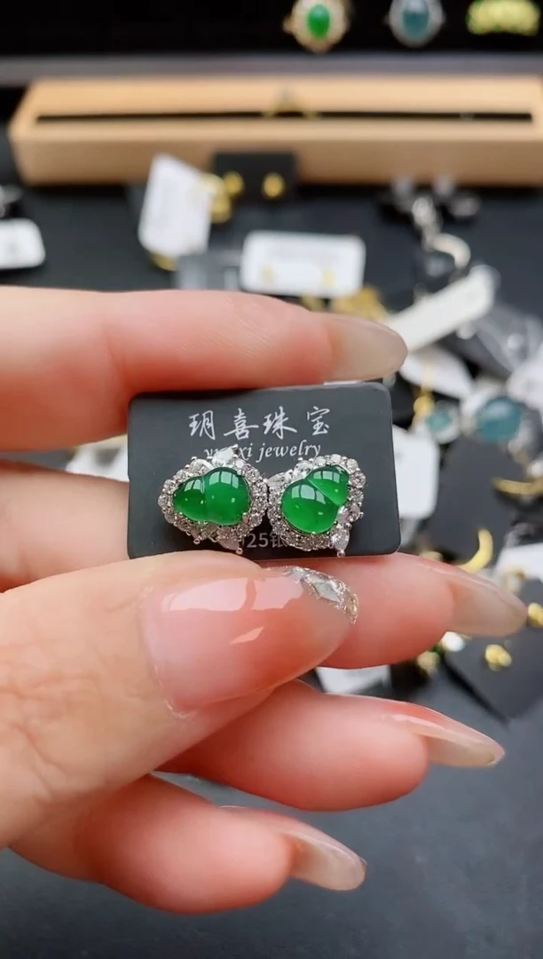 银S925镶嵌戒指翡翠1