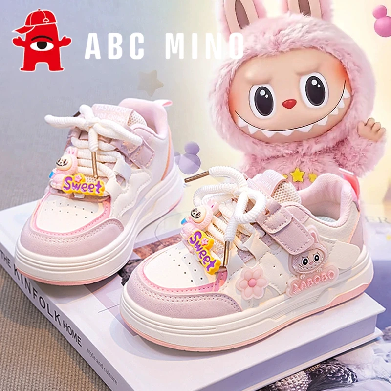 ABC MINO拉布布女童鞋子儿童板鞋2025新款女孩百搭公主运动小白鞋