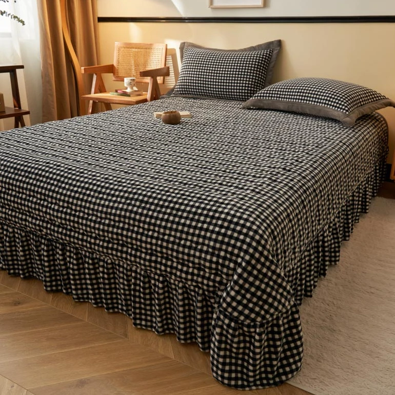 加厚牛奶绒床盖单件2025新款冬季珊瑚绒夹棉床单加绒床垫单三件套