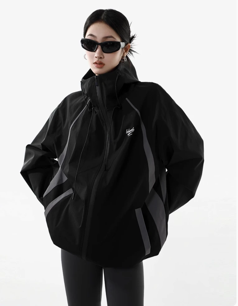 【实力蛋】户外登山拼色冲锋衣2025年秋季美式高街撞色国潮外套男女