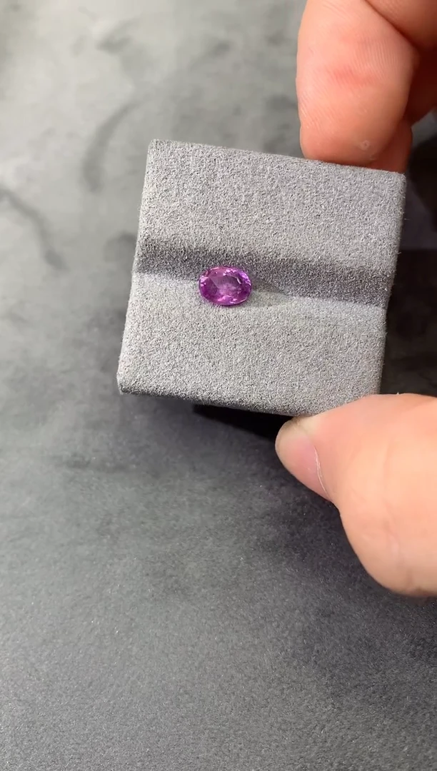 裸石彩色蓝宝石无烧紫色蓝宝石 1.16CT