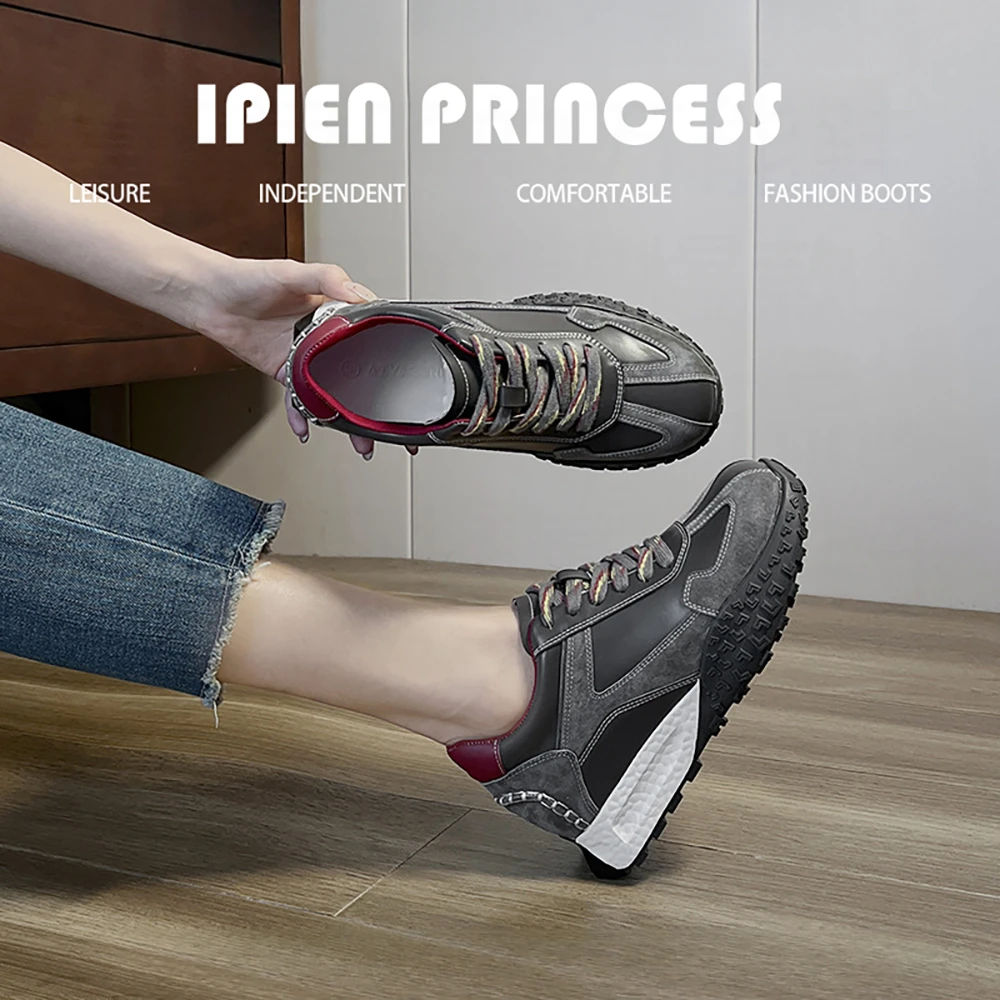 网红女款阿甘鞋小个子百搭休闲鞋2025内增高7cm高颜值厚底德训鞋