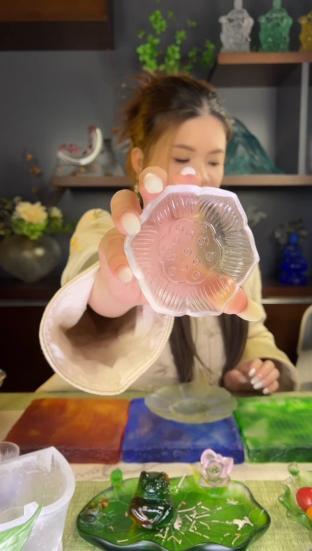 手工艺品琉璃古法琉璃白色杯垫