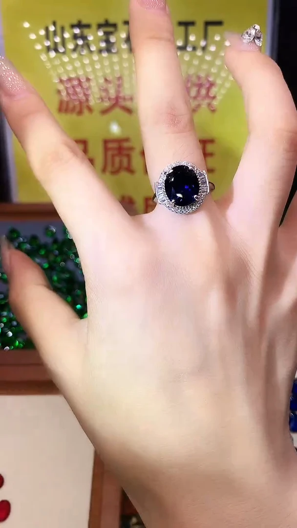 蓝宝石戒指银S925镶嵌.......