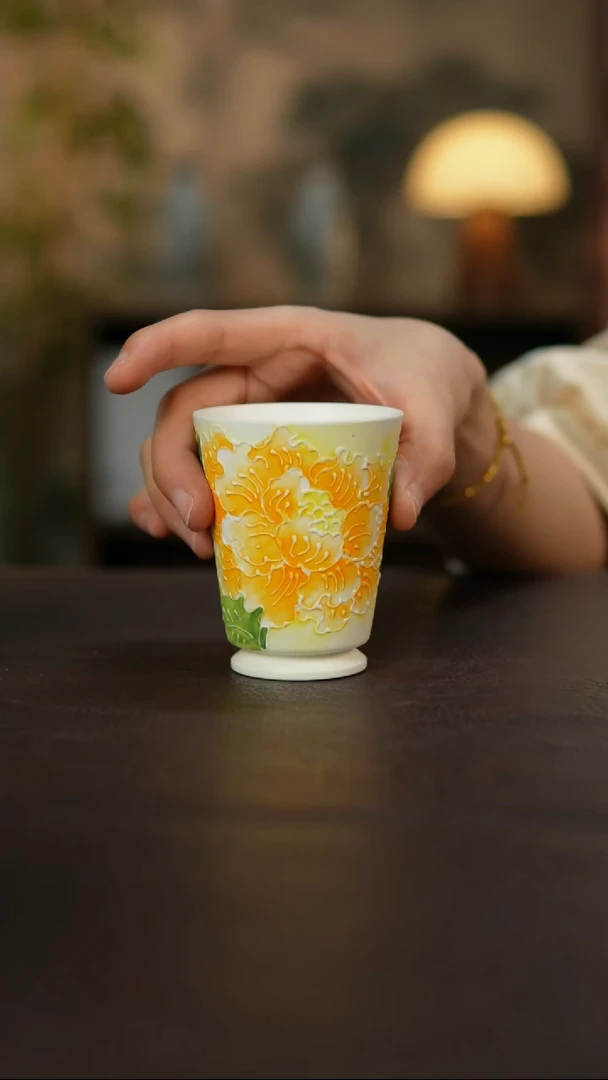 杯景德镇陶瓷杯碗柴烧多人